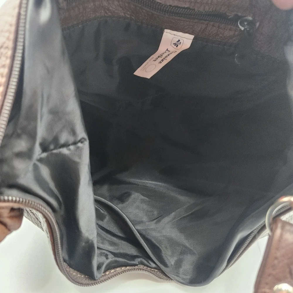 Vintage Genuine Leather Hobo Shoulder‎ Bag Brown 14x10 Made in Mexico